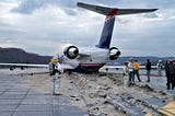 The Engineering Materials Arresting System safely stopped this regional jet when it overran Runway 23 at West Virginia International Yeager Airport in January 2010.