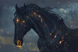 AI image of a black stallion