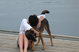 The author with her first dog, Skye