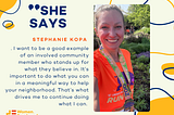“She Says” with Stephanie Kopa