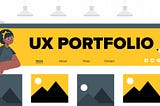 Intro image with a ux portfolio illustration