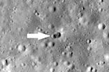 New twofold pit seen on the moon after secret rocket influence