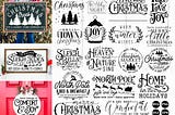 Rustic Christmas svg bundle, vintage christmas svg, farmhouse christmas svg, christmas sign svg, farm fresh trees sign svg, winter svg png