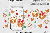 Christmas gingerbread mouse Cookie Libbey wrap Svg Png Dxf Can Glass 16 Oz DIY Instant Download Digital files