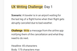 UX Writing Challenge: Day 1 Excercise