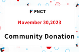 Community Donation is Launched Today