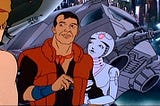 Dagg and his fembot show you just how bad a star wars knockoff film can be. Sure, they’re just standing in front of a not-star-wars-ship, but still.