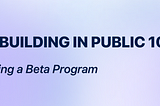 Building in Public 10: Running a Beta Program