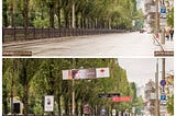 In the photo — a project to clean up the city, where all the banners were removed in Photoshop. Doesn’t it make it easier to breathe?