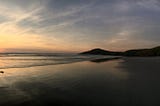 Sunset surf with dolphins