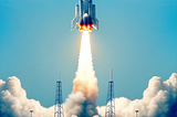 Rocket blasting off