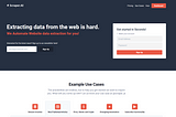 The scraper.ai landing page