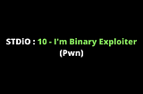 STDiO2022 : 10 — I’m Binary Exploiter (Pwn)