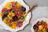 Winter Citrus Salad with Pistachio-Castelvetrano Olive Relish