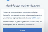 Steps by Step analysis on multifactor factor authentication on Marketing cloud