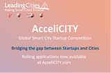 AcceliCITY Announces Two Smart Challenges Ahead Of Final Application Deadline