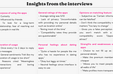 Insights from interview