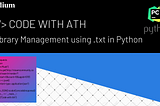 Library Management using .txt in Python