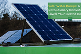 Solar Water Pumps: A Revolutionary Innovation To Lower Your Electric Bills