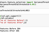 Variance Threshold for Feature Selection