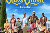 The cast poster for “Glass Onion: A Knives Out Mystery”
