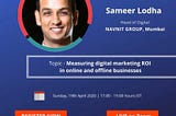 Announcing our 4th speaker- Sameer Lodha (Head of Digital – Navneet Group, Mumbai) for Digital…