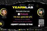 Yearnlab.com Presale/ILO will take place on PinkSale.finance!