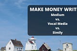 Make Money Writing: Medium vs. Vocal Media vs. Simily