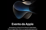 Print do site de evento da apple sobre o iPhone 15