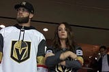 Bryce Harper acting like here cares about the Golden Knights during a playoff loss.