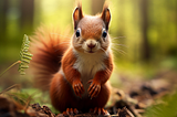 Image of a forest squirrel, inviting distraction. Image created by author using Midjourney