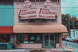 Laundromat on a street corner