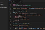 Run BigQuery SQL using Python API Client
