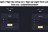 Log In / Sign Up using css