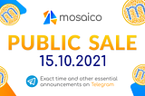 First Public Sale of MOS Tokens — Details Announcement