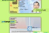 Spanish ID example in PSD format, fully editable (2016 — present)