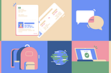 Ilustração de items que remetem a viagem