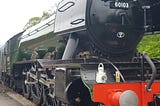 The Flying Scotsman Train on outdoor rails