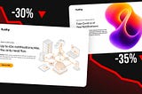 Isometric and pretty visuals showing a conversion drop in web design