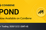 Marlin (POND) Now Available on CoinBene