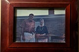 The picture of my parents that hangs in my office.