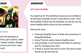 Workshops at GraphQL Finland