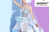 Futuristic Holographic Drag Queen Costume