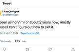 Vim joke and meme