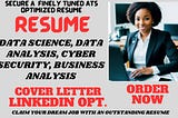 I will write data science resumes, data analytics, data analysis, and resume writing