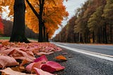 Beautiful Pink Autumn Leaves Create By AI