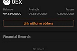 Satoshi $OEX Withdrawal Address bind