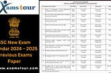 SSC Exam Dates 2024–2025 | Last Year Exam Paper