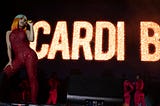 Famous female rapper Cardi B performing on stage