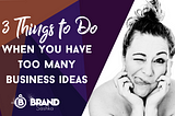 3 Things to Do When You Have Too Many Business Ideas